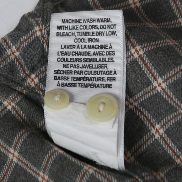 Lucky Brand Plaid Brushed Cotton Button Down Shirt Men’s XXL Gray Rust Workwear - Picture 9 of 14